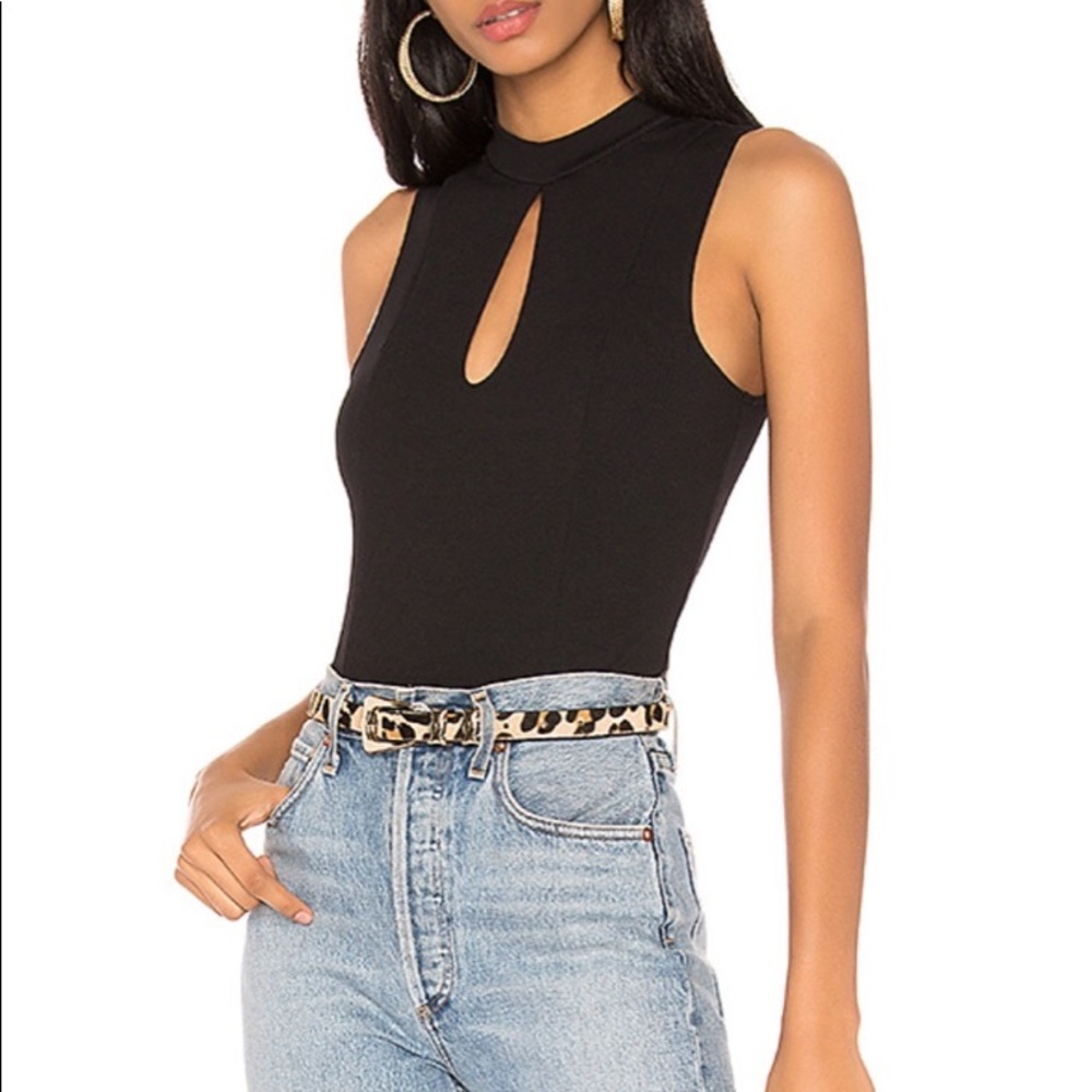 BCBGeneration Front Keyhole Bodysuit in Black